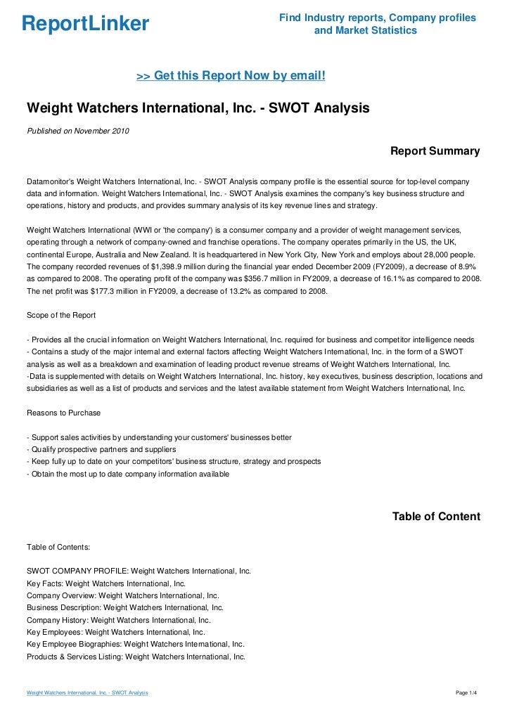 weight watchers full case analysis weight watchers core competencies